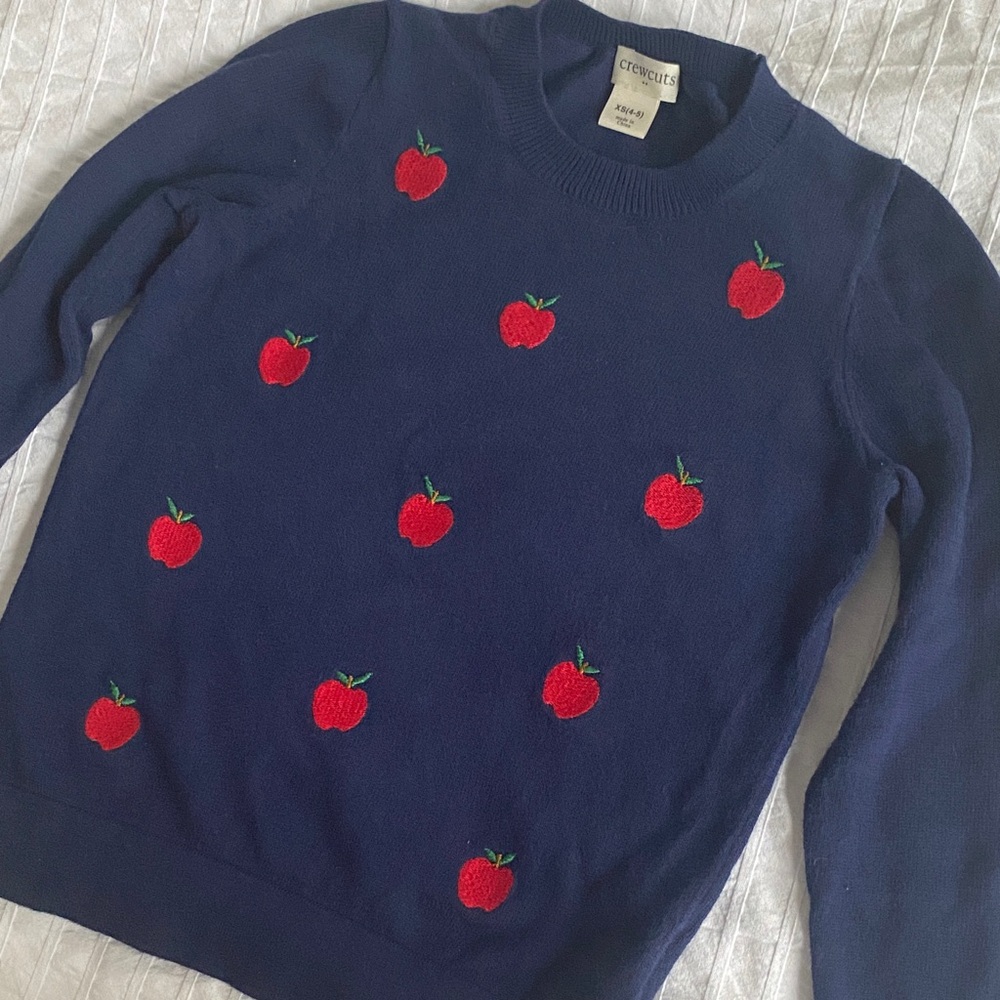 Crewcuts kids Xs 4-5 apple sweater